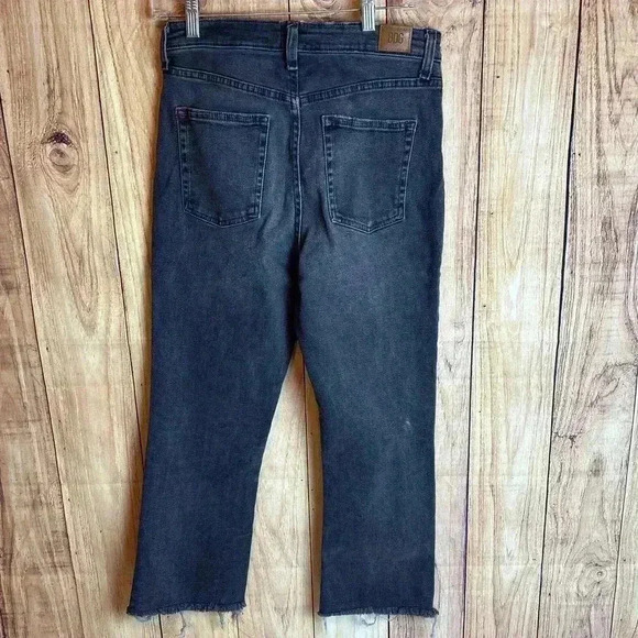 BDG Urban Outfitters Kick Flare High-Rise Crop Raw Hem Washed Out Black Size 29 - Picture 4 of 6